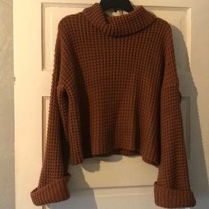 Goodnight Macaroon dark orange waffle sweater